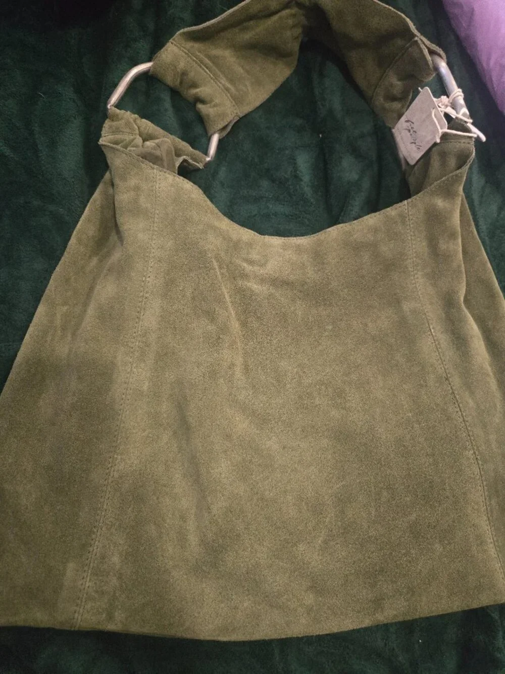 Free people olive green suede sholder bag NWT paper inside its brand new